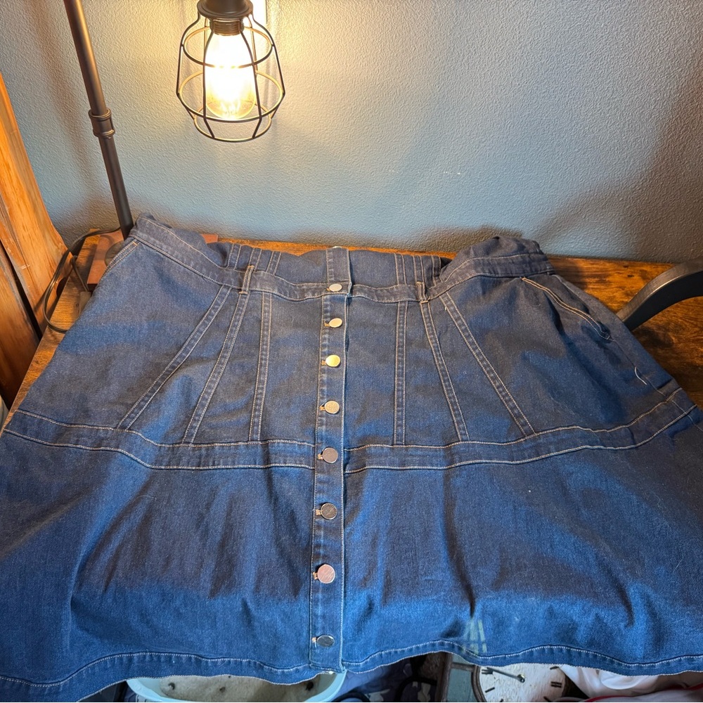 Eloquii Blue Denim Midi Dress - Picture 4 of 8